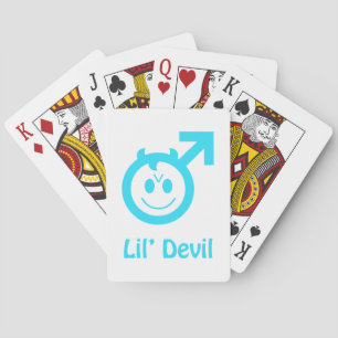 Baby Blue Lil Devil Male Symbol Poker Cards