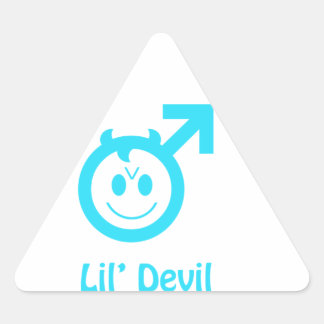 Baby Blue Lil Devil Male Symbol Triangle Sticker