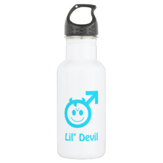 Baby Blue Lil Devil Male Symbol Water Bottle
