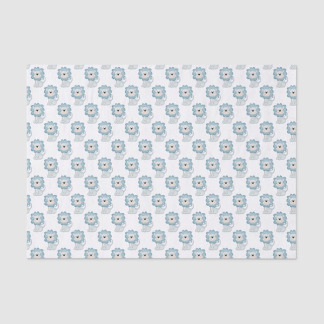 Baby Blue Lions Tissue Paper (Front)