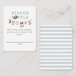 Baby Blue Little Cowboy Diaper Raffle Enclosure Card