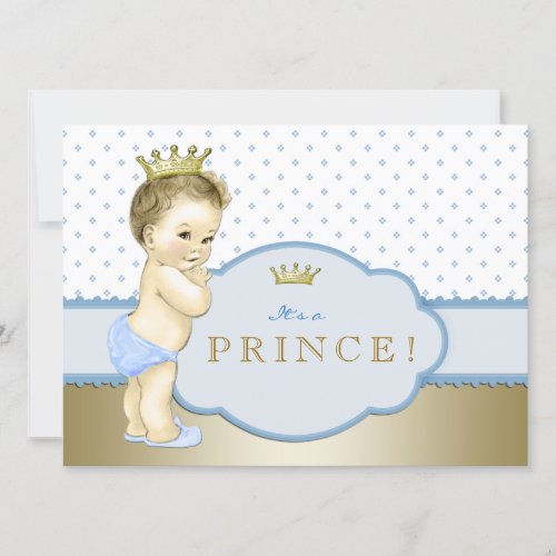 Baby Blue Little Prince Baby Shower Invitation