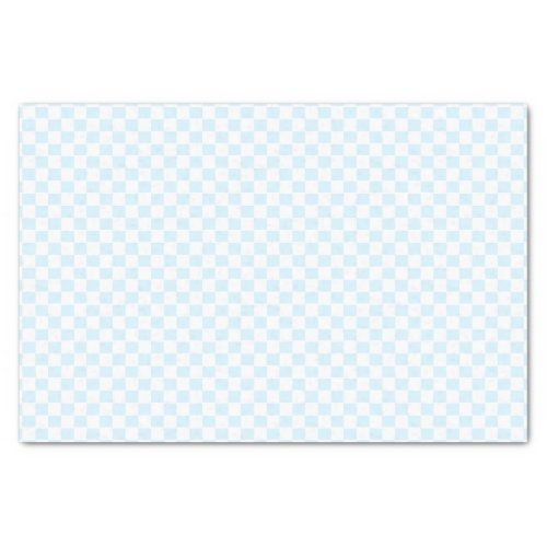 Baby Blue Modern Check Squares Pattern Gift Wrap Tissue Paper