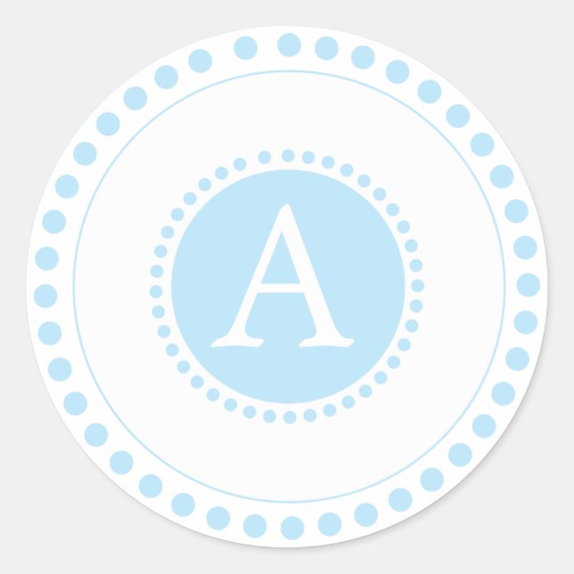 Baby Blue - Monogram Envelope seals (Front)