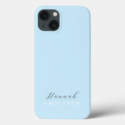 Baby Blue Monogram Modern Minimalist Feminine iPhone 13 Case