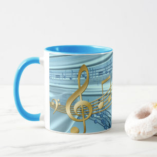 Baby Blue Musical Notes Mug