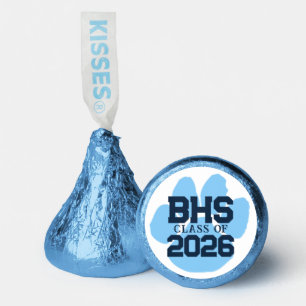 Baby Blue & Navy Paw Graduation Class of ANY YEAR Hershey®'s Kisses®