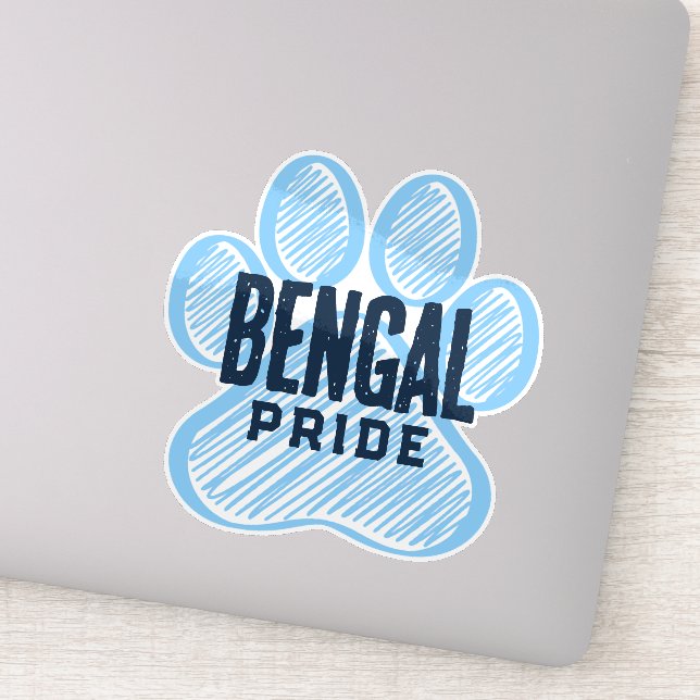 Baby Blue & Navy Pawprint Pride Sticker (Detail)