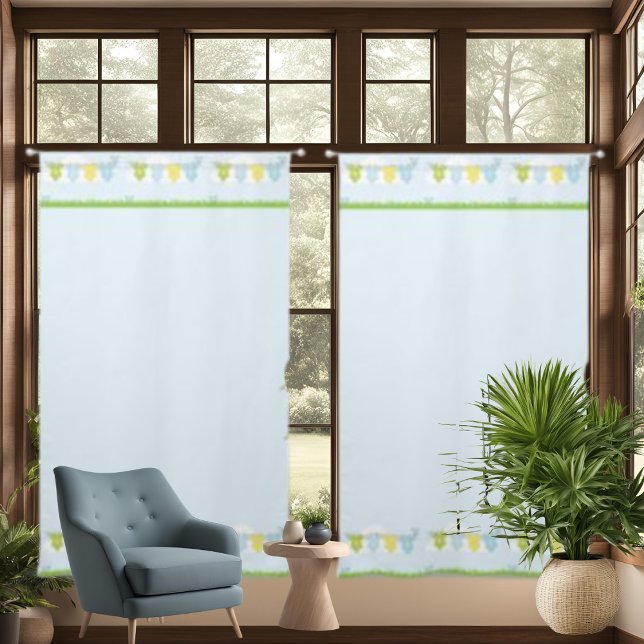 Baby Blue Nursery Pattern Drapes Curtains (Baby Blue Nursery Pattern Drapes Curtains)