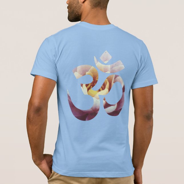 Baby Blue Om Lotus Mantra Yoga Mens Template T-Shirt (Back)