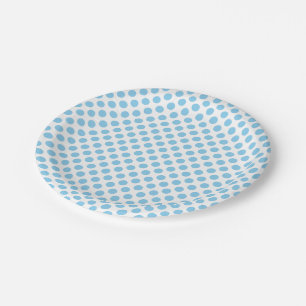 Baby Blue on White Medium Size Polka Dots Paper Plates