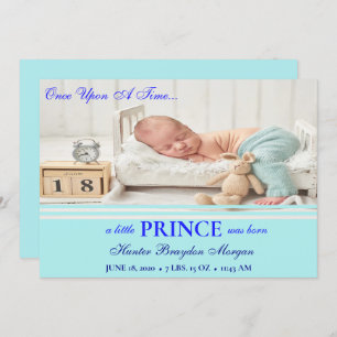Baby Blue Overlay Birth Announcement