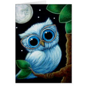 BABY BLUE OWL with EYEGLASSES CARD (Front)