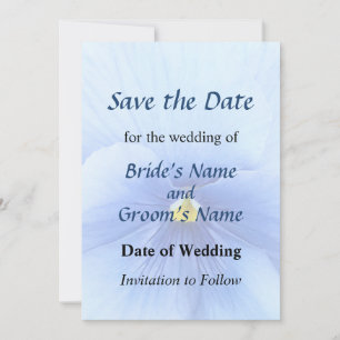 Baby Blue Pansy Save the Date