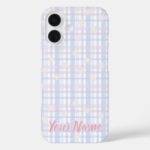 Baby Blue Pastel Plaid Phone Case - Customizable