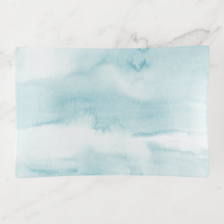 Baby Blue Pastel Watercolour Tie Dye Trinket Tray
