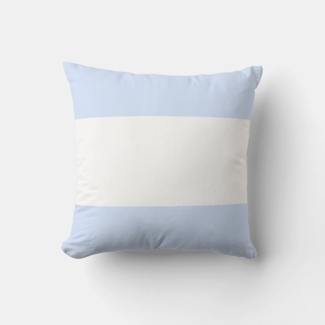 Baby Blue Pastel & White Bar Design Throw Pillow (Front)