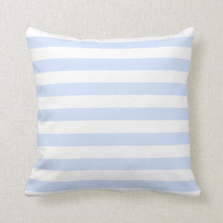 Baby Blue Pastel & White Lines Pattern Throw Pillow