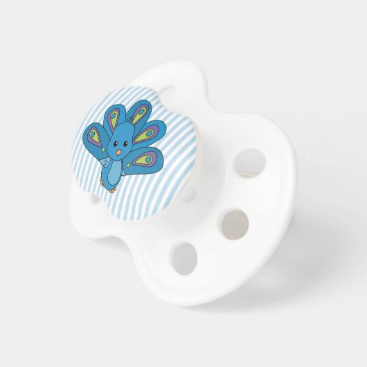 Baby Blue Peacock Pacifier (Front Right)