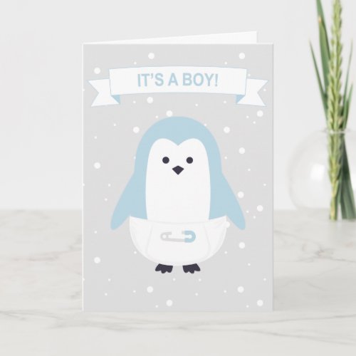 Baby Blue Penguin Card