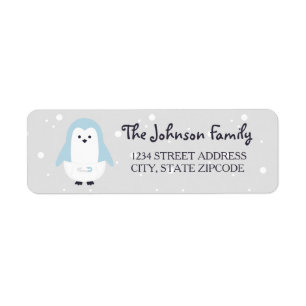 Baby Blue Penguin Label