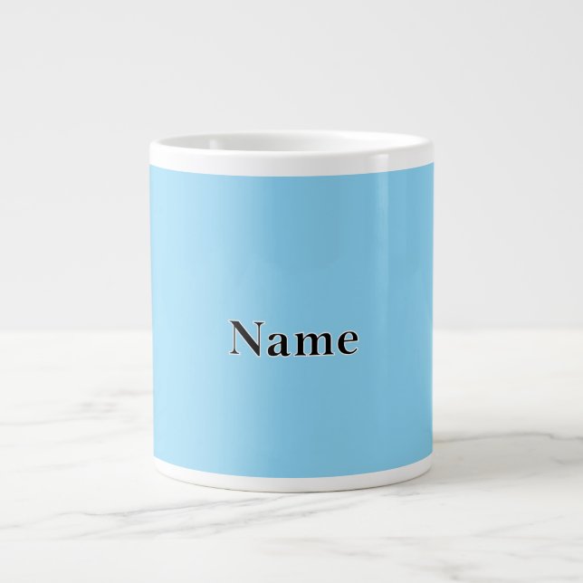 Baby Blue Personalize With Name  Giant Coffee Mug (Front)