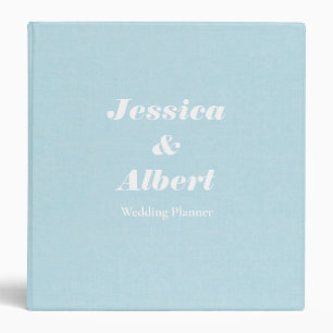 Baby Blue Personalized Wedding Planner 3 Ring Bind Binder