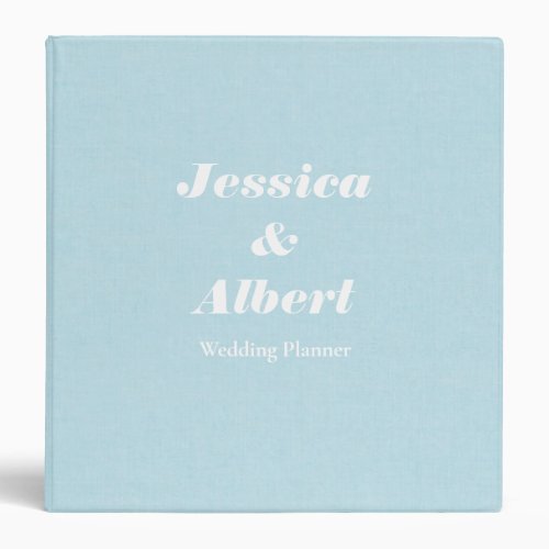 Baby Blue Personalized Wedding Planner 3 Ring Bind Binder
