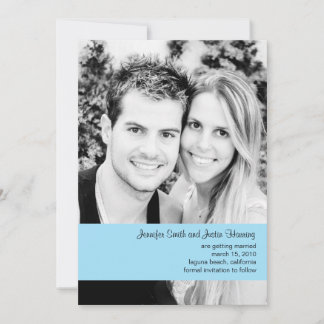Baby blue Photo Save the Date