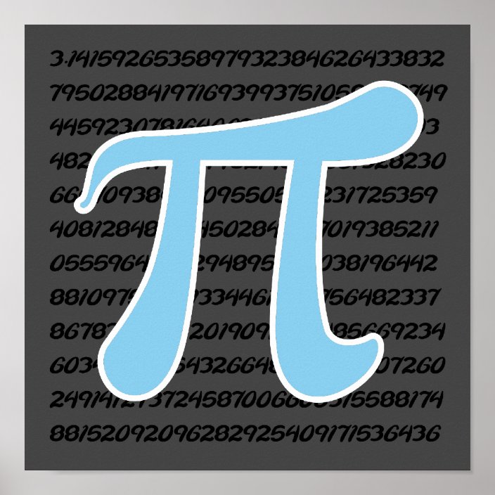 Baby Blue Pi Symbol Poster | Zazzle