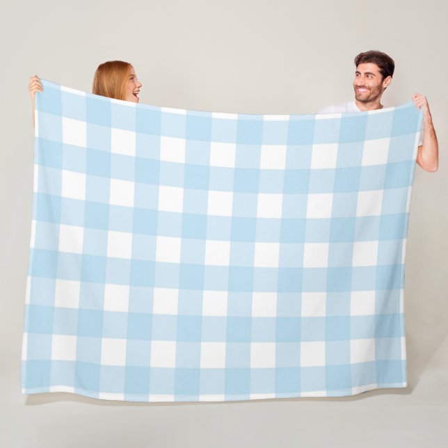 Baby Blue Plaid 60x80 Fleece Blanket (In Situ)