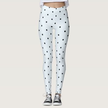 Baby Blue Polka Dot Pattern Leggings by Wesly_DLR at Zazzle