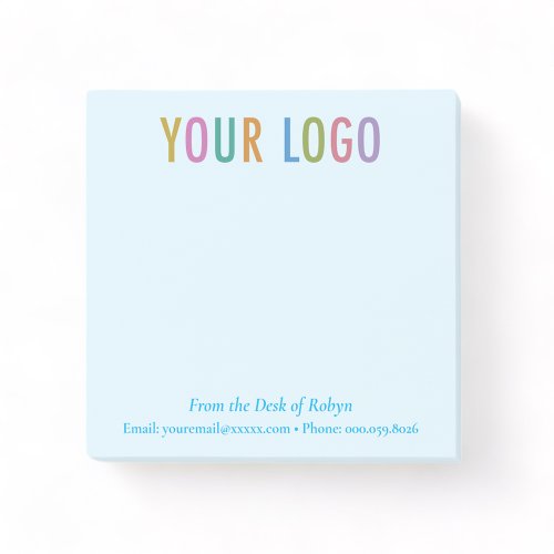 Baby Blue Post_it Notes Custom Logo Personalized