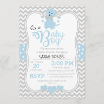 Baby Blue Puppy Baby Shower Invitation