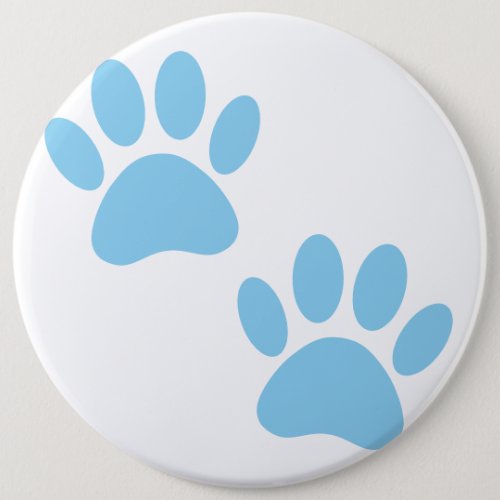 Baby Blue Puppy Paw Prints Button