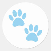 Baby Blue Puppy Paw Prints Sticker
