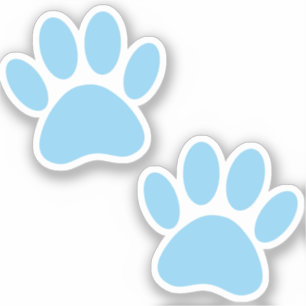 Baby Blue Puppy Paw Prints Sticker