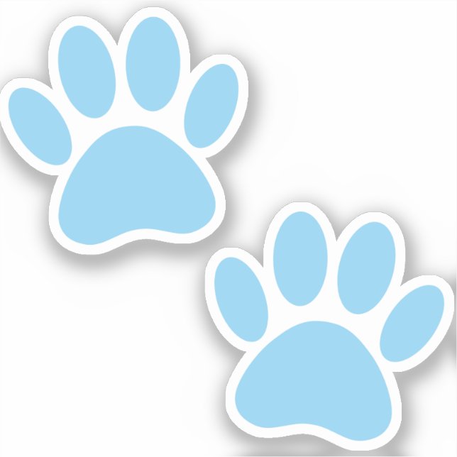 Baby Blue Puppy Paw Prints Sticker (Front)