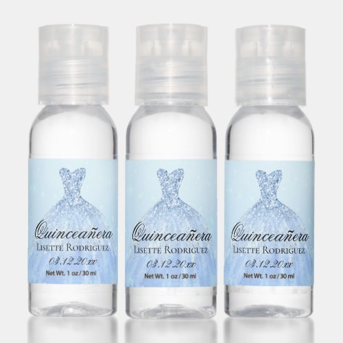 Baby Blue Quinceanera Hand Sanitizer