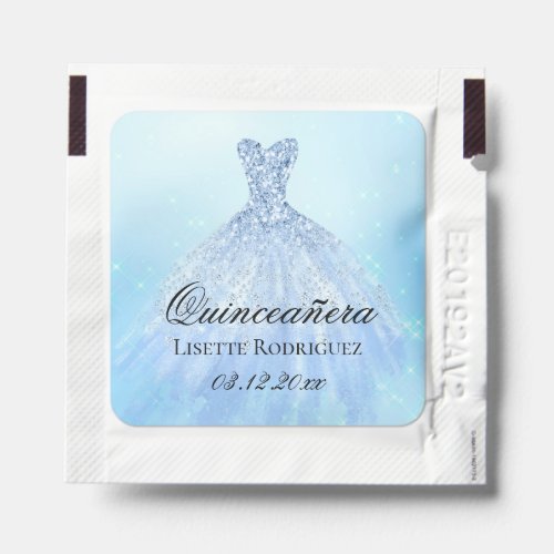 Baby Blue Quinceanera Hand Sanitizer Packet