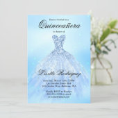 Baby Blue Quinceanera Invitation (Standing Front)