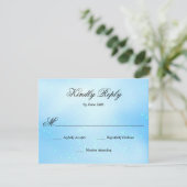 Baby Blue Quinceanera RSVP Card (Standing Front)