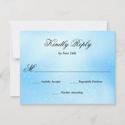 Baby Blue Quinceanera RSVP Card