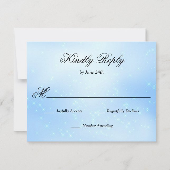 Baby Blue Quinceanera RSVP Card (Front)
