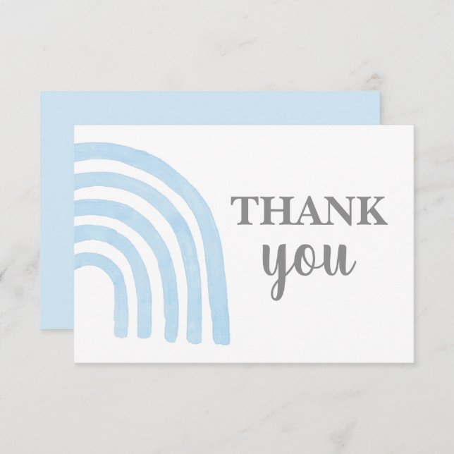 Baby Blue Rainbow thank you Note Card (Front/Back)