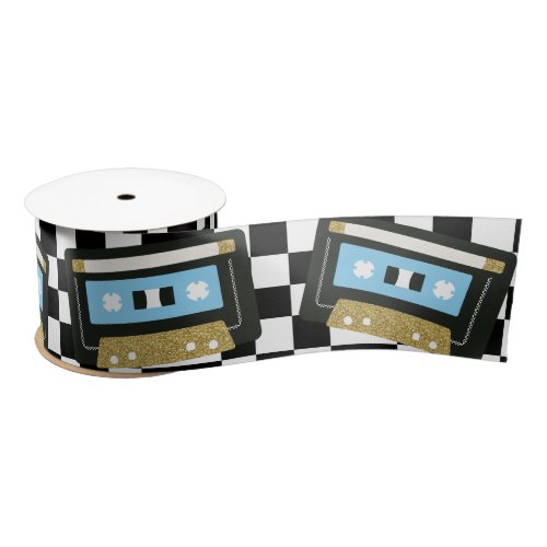 Baby Blue Retro Cassette Mixtape Gift Satin Ribbon