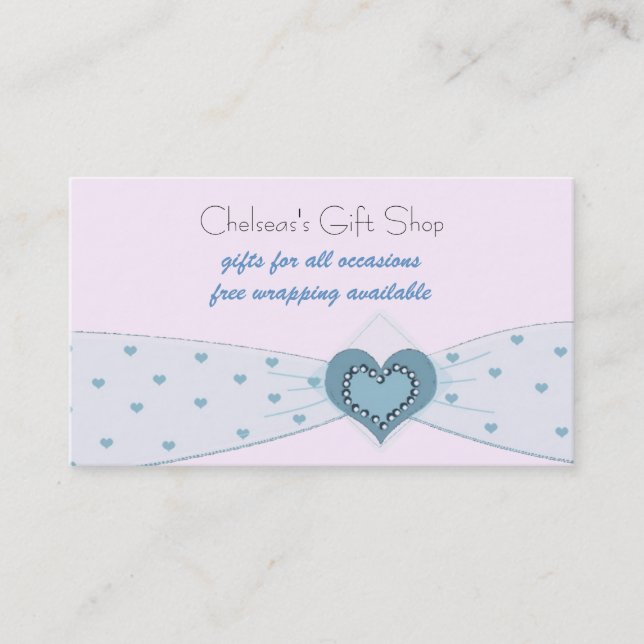 Baby Blue Ribbon Boutique Business Card (Front)