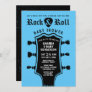 Baby Blue Rock and Roll Guitar Baby Shower Invitation