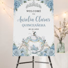 Baby Blue Roses Princess Carriage QUINCEAÑERA 16th