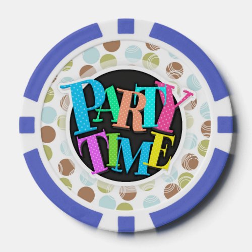 Baby Blue Sage Green Brown White Polka Dots Poker Chips